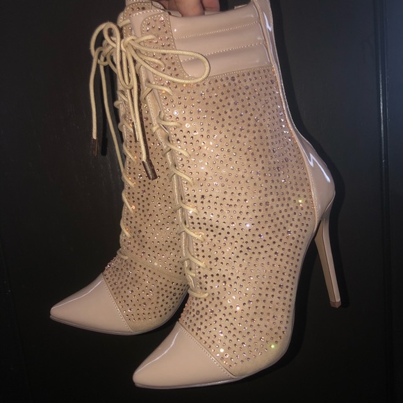 Fashion Nova Shoes - Diamanté Heeled Boots